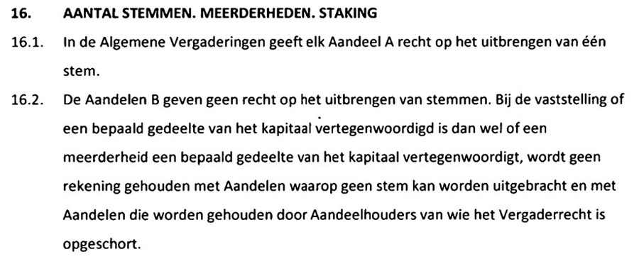16 Aantal stemmen, meerderheden, staking