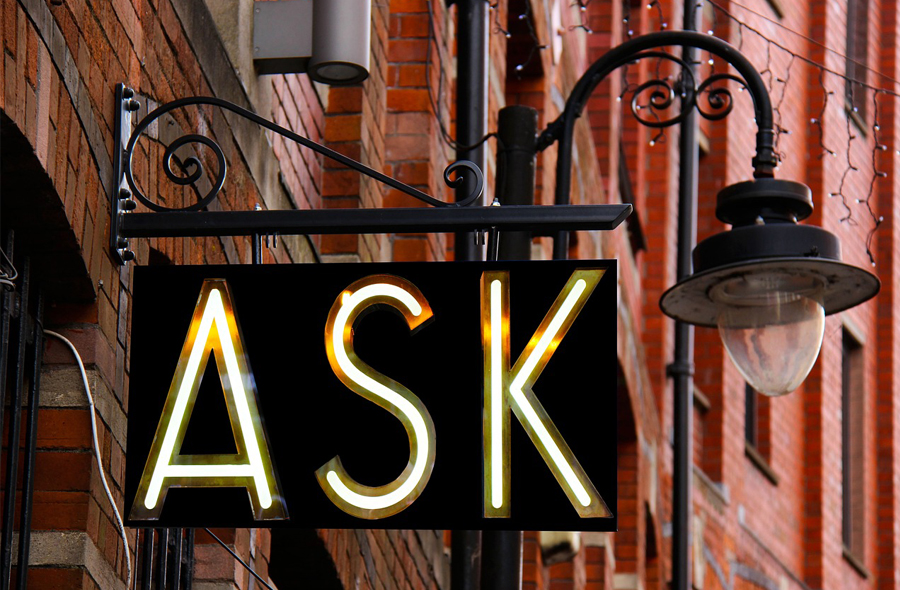 Foto: uithangbord met het woord Ask
