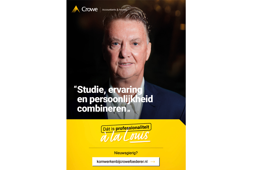 Beeld van advertentie Crowe Foederer met Louis van Gaal