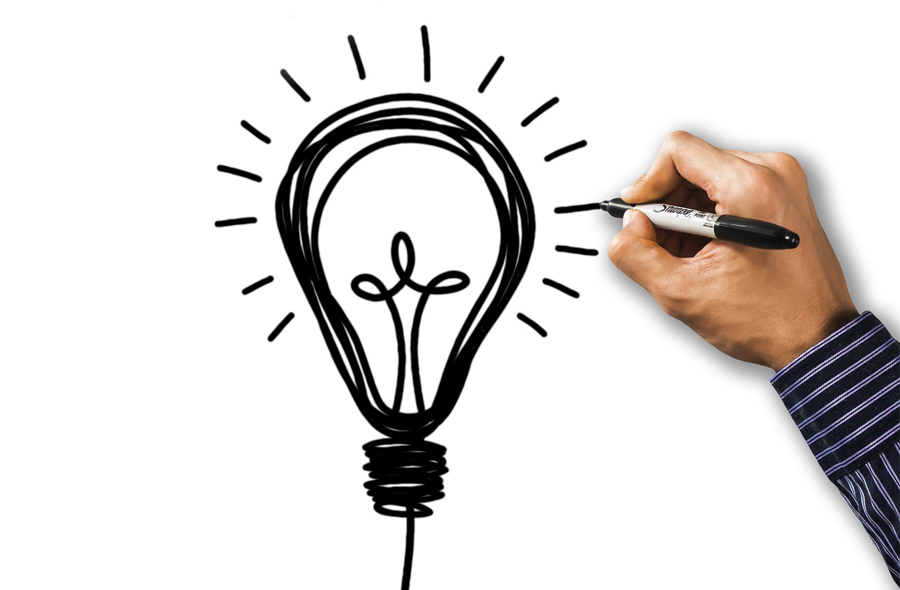 Beeld: Hand met getekende lamp